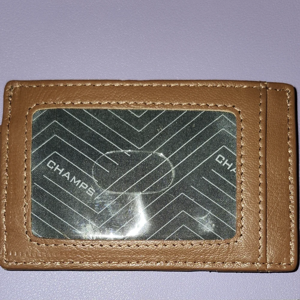 RFID Champs Brown Leather Money Clip